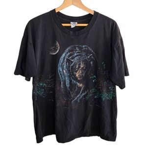 Vintage 90s Cal Cru Habitat Single Stitch Front & Back Bear Graphic Tee Size XL